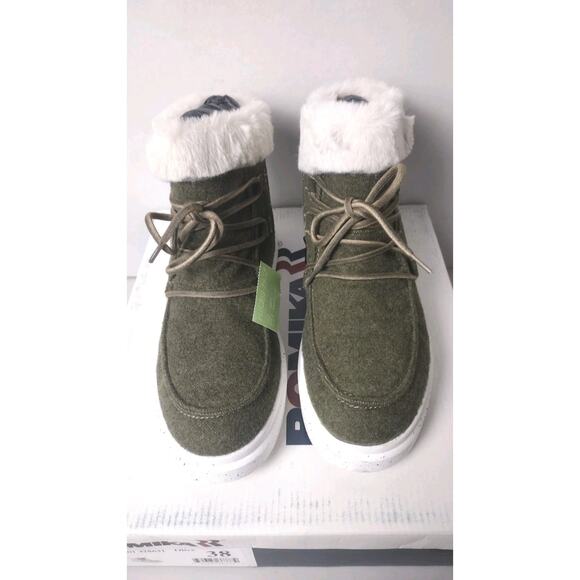 Romika Helsinki Winter Ankle Boots Faux Fur Women EU 38 Olive Green Waterproof - Picture 7 of 10